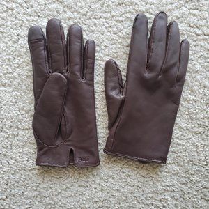 Abercrombie & Fitch Brown Lambskin Leather Gloves